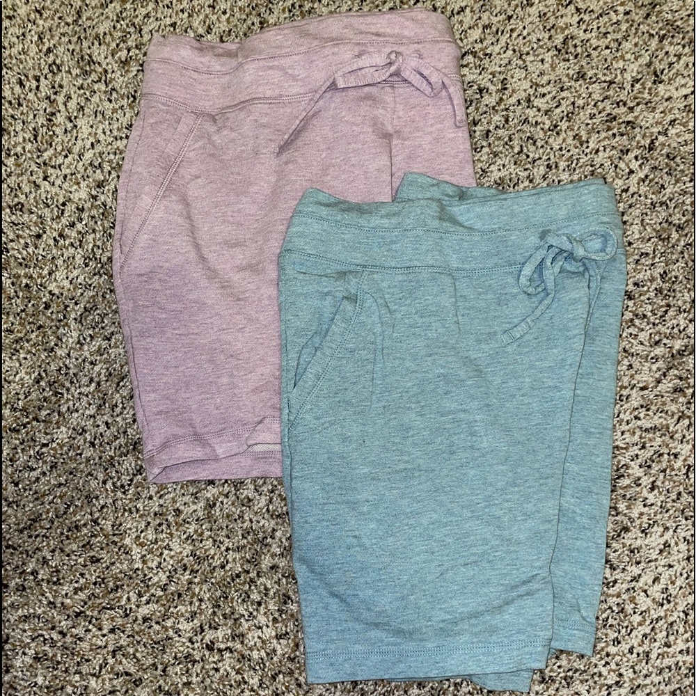 Women’s cotton blend shorts. Pink is L, grey is XL